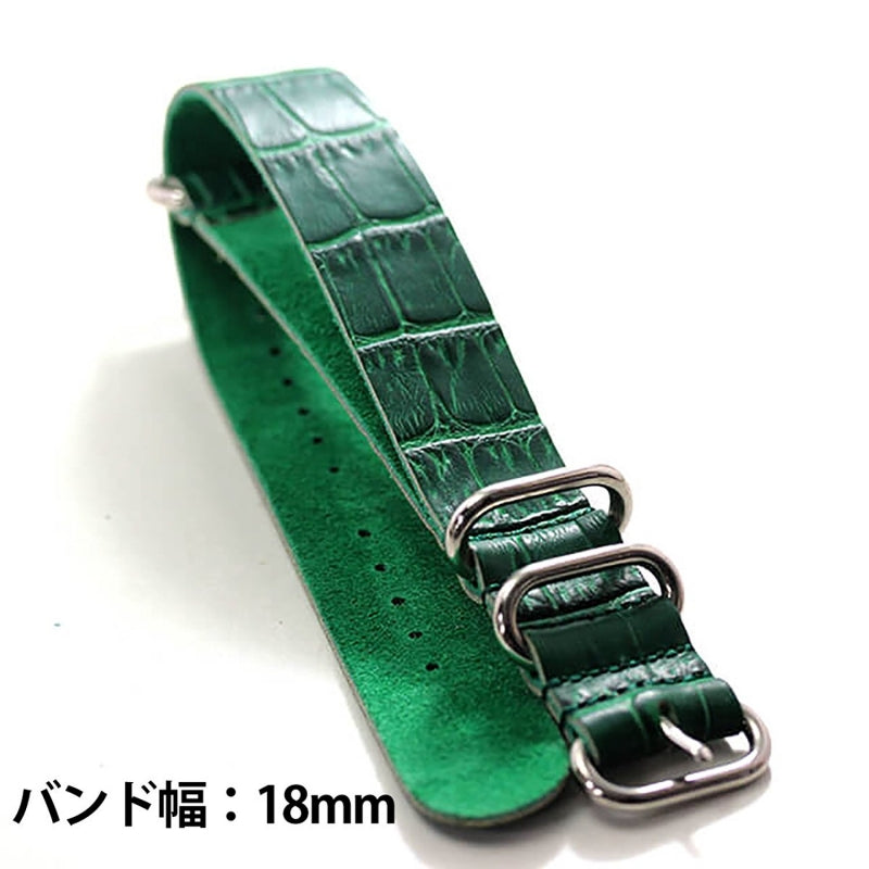 時計　レザーベルト　18mm　グリーンカラー