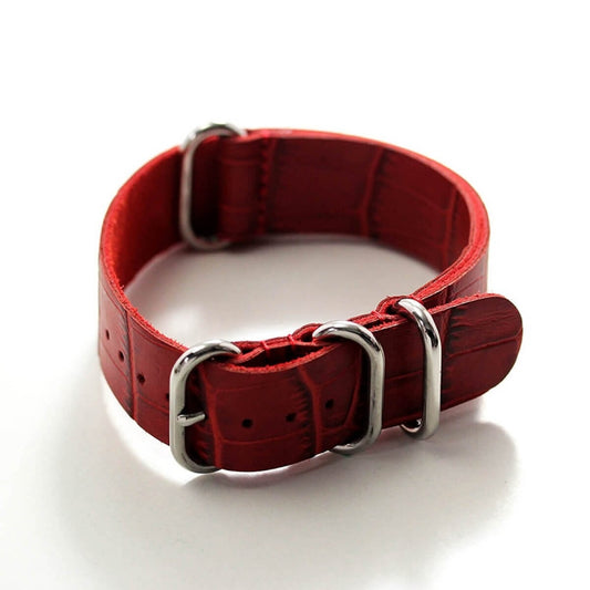 時計　レザーベルト　22mm　レッドカラー