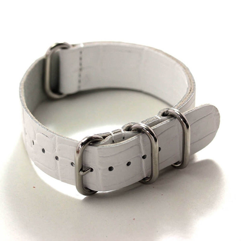 時計　レザーベルト　22mm　ホワイト