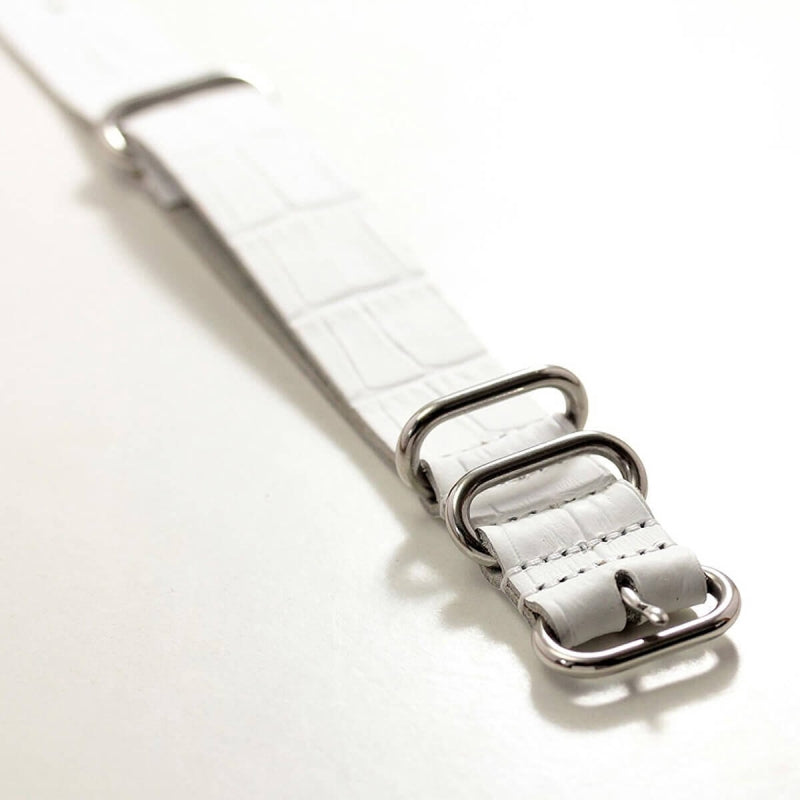 時計　レザーベルト　22mm　ホワイト