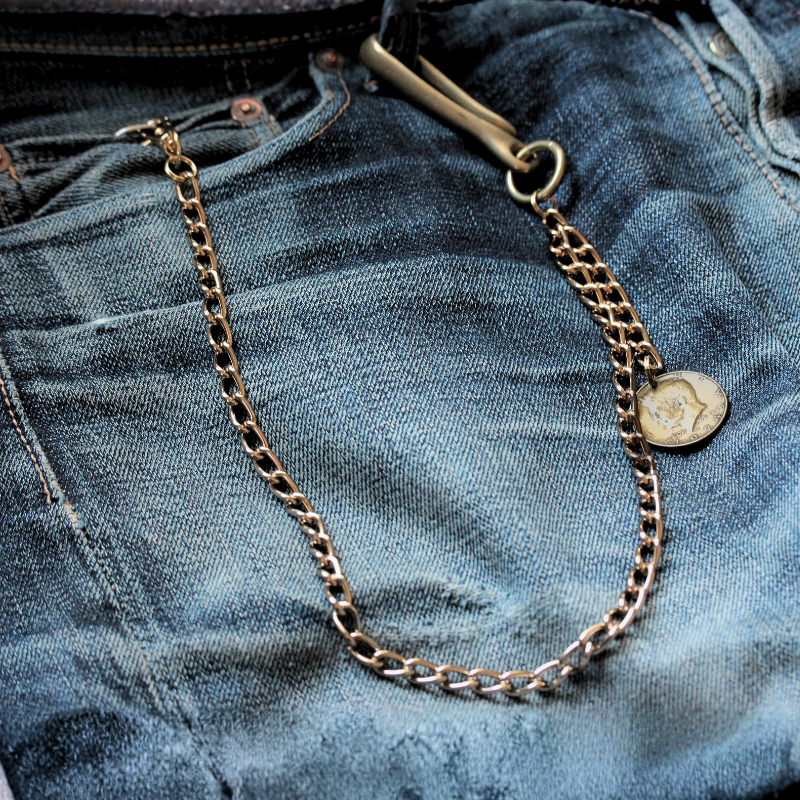 大正ロマン★懐中時計用鎖 チェーン K24&K18刻印ありますが材質不明 【b0870621】 金無垢アンティーク懐中時計チェーン 盾の飾り 1919年頃