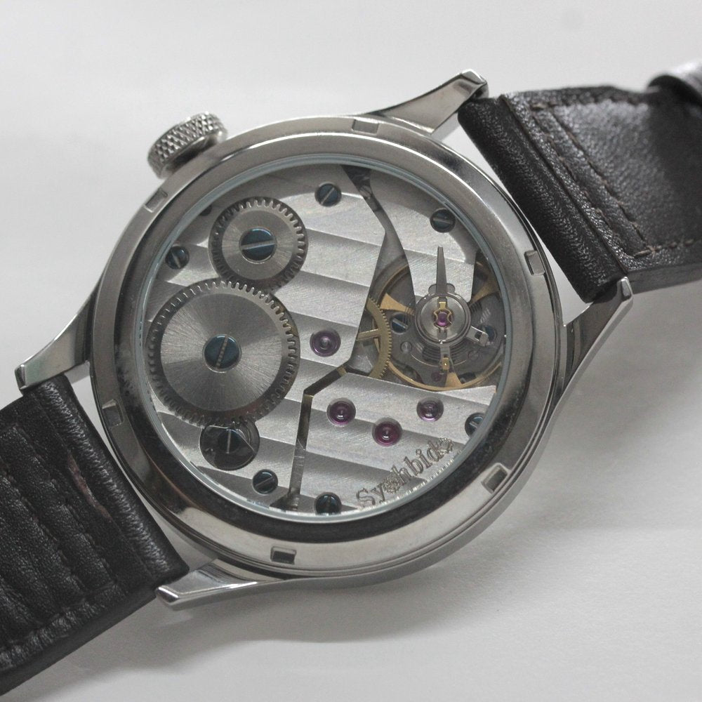 正美堂オリジナルウォッチ/腕時計/スケルトンシルバー/スイス製手巻き式ムーブメント/db9-601s