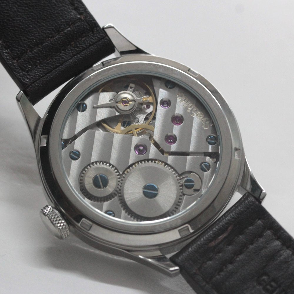 正美堂オリジナルウォッチ/腕時計/スケルトンシルバー/スイス製手巻き式ムーブメント/db9-601s