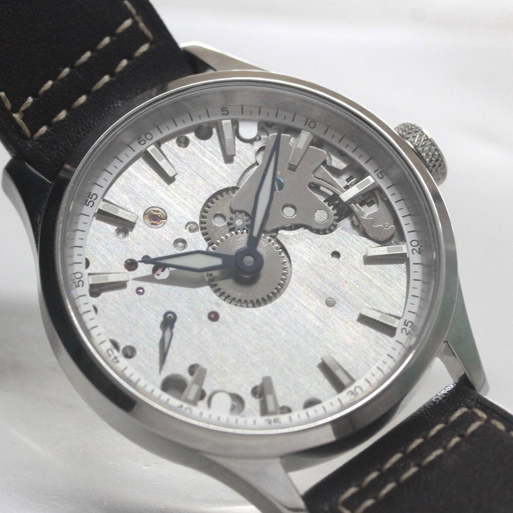 正美堂オリジナルウォッチ/腕時計/スケルトンシルバー/スイス製手巻き式ムーブメント/db9-601s