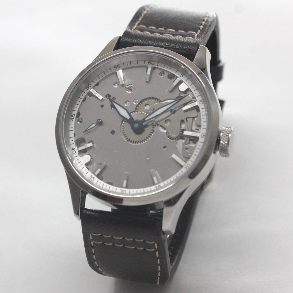 正美堂オリジナルウォッチ/腕時計/スケルトンシルバー/スイス製手巻き式ムーブメント/db9-601s