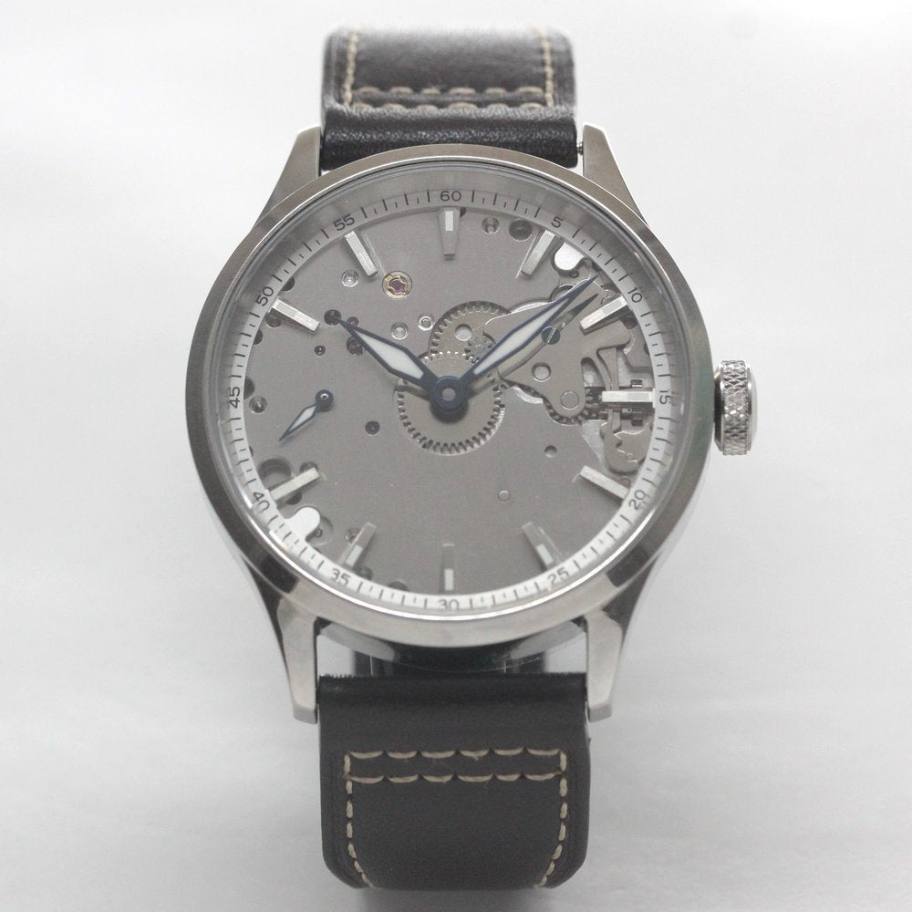 正美堂オリジナルウォッチ/腕時計/スケルトンシルバー/スイス製手巻き式ムーブメント/db9-601s