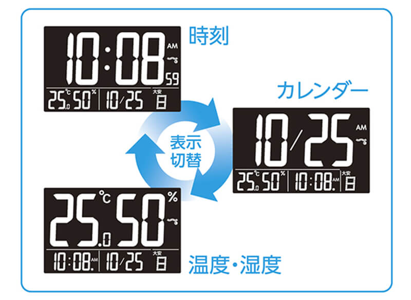 置時計 SEIKO セイコー アラーム付 デジタル電波置き時計 DL215W ホワイト