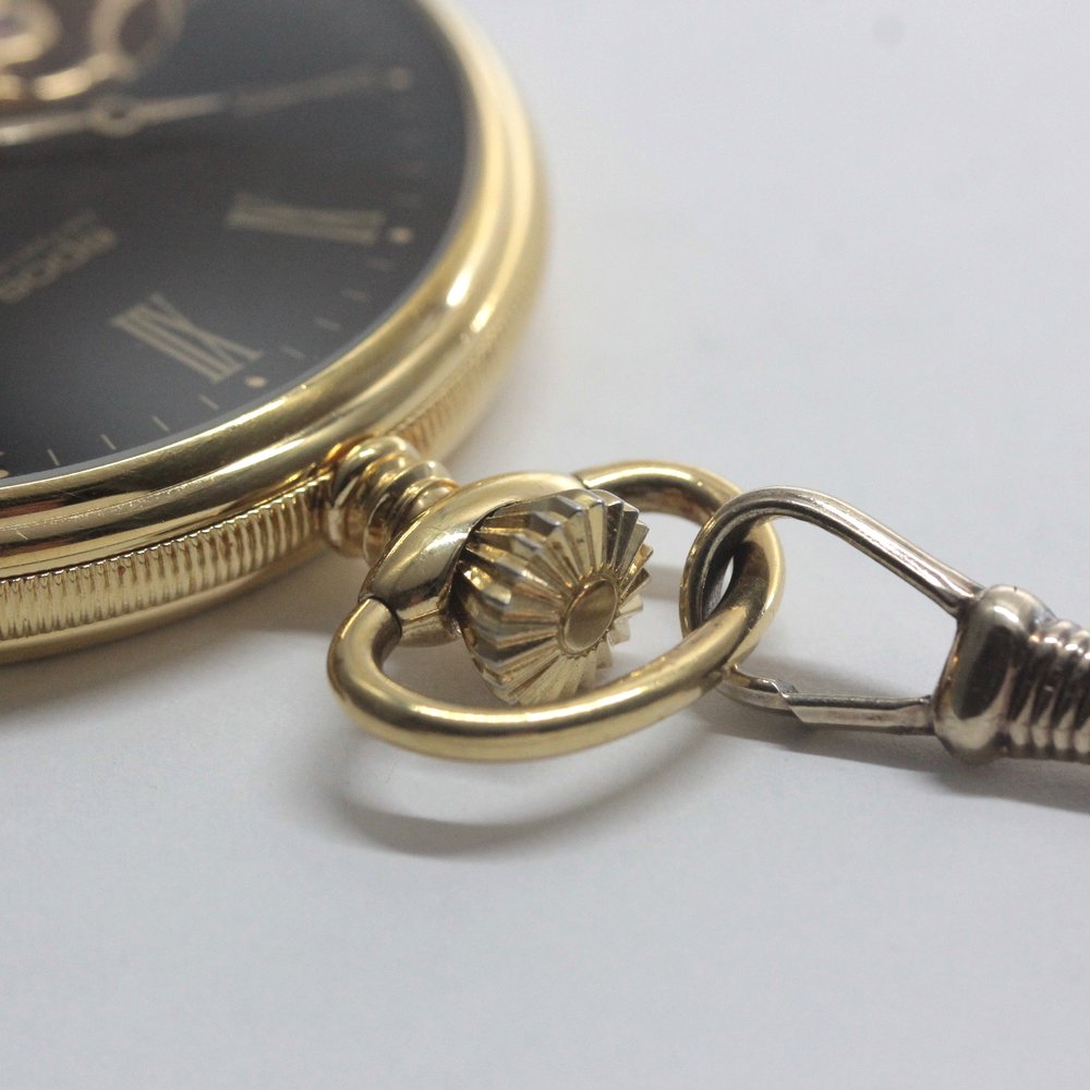 認定中古品のエポス（epos）/スケルトン懐中時計/2090gpbk/黒文字盤/ローマン数字/epos-110