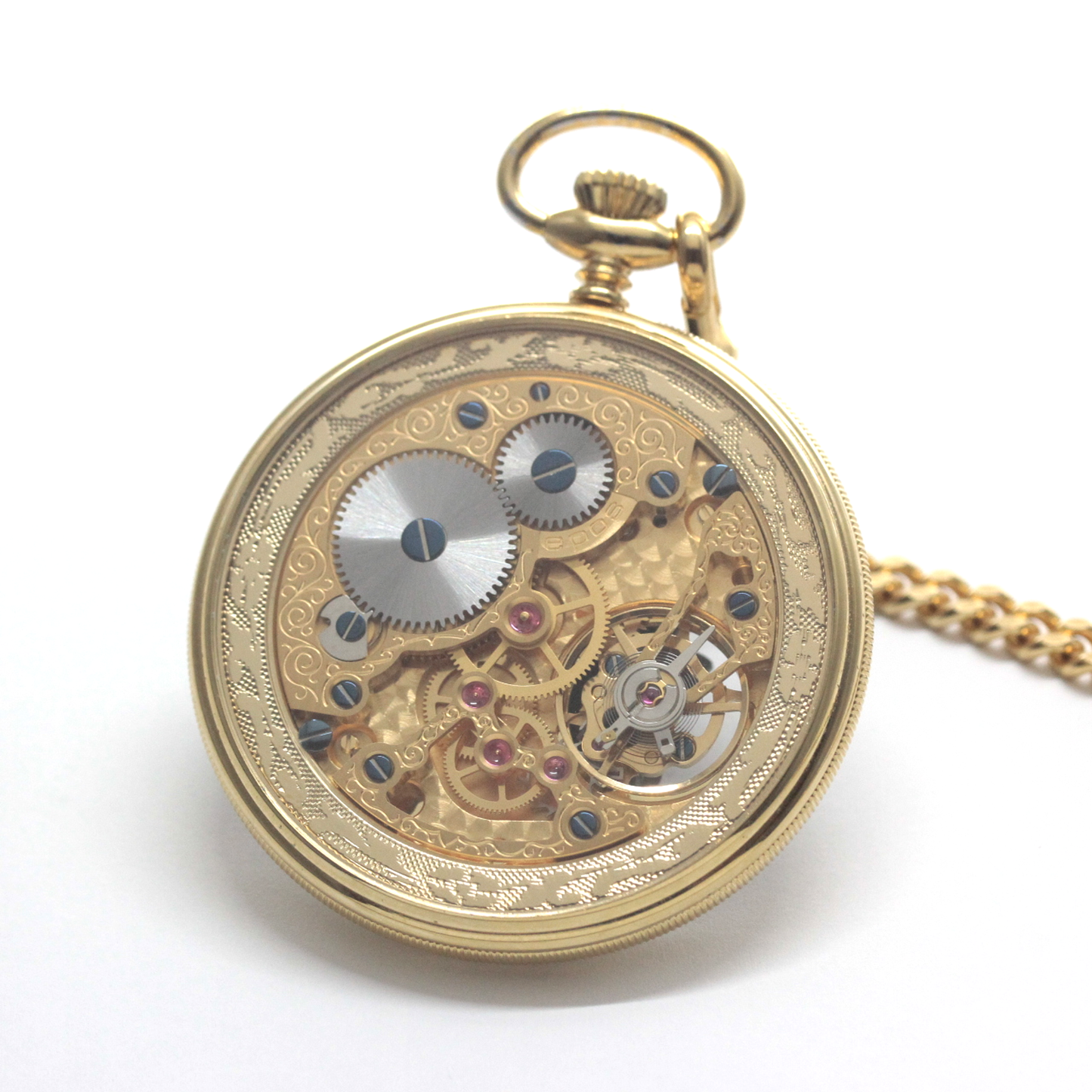 認定中古品のエポス（epos）/スケルトン懐中時計/2090gpbk/黒文字盤/ローマン数字/epos-112