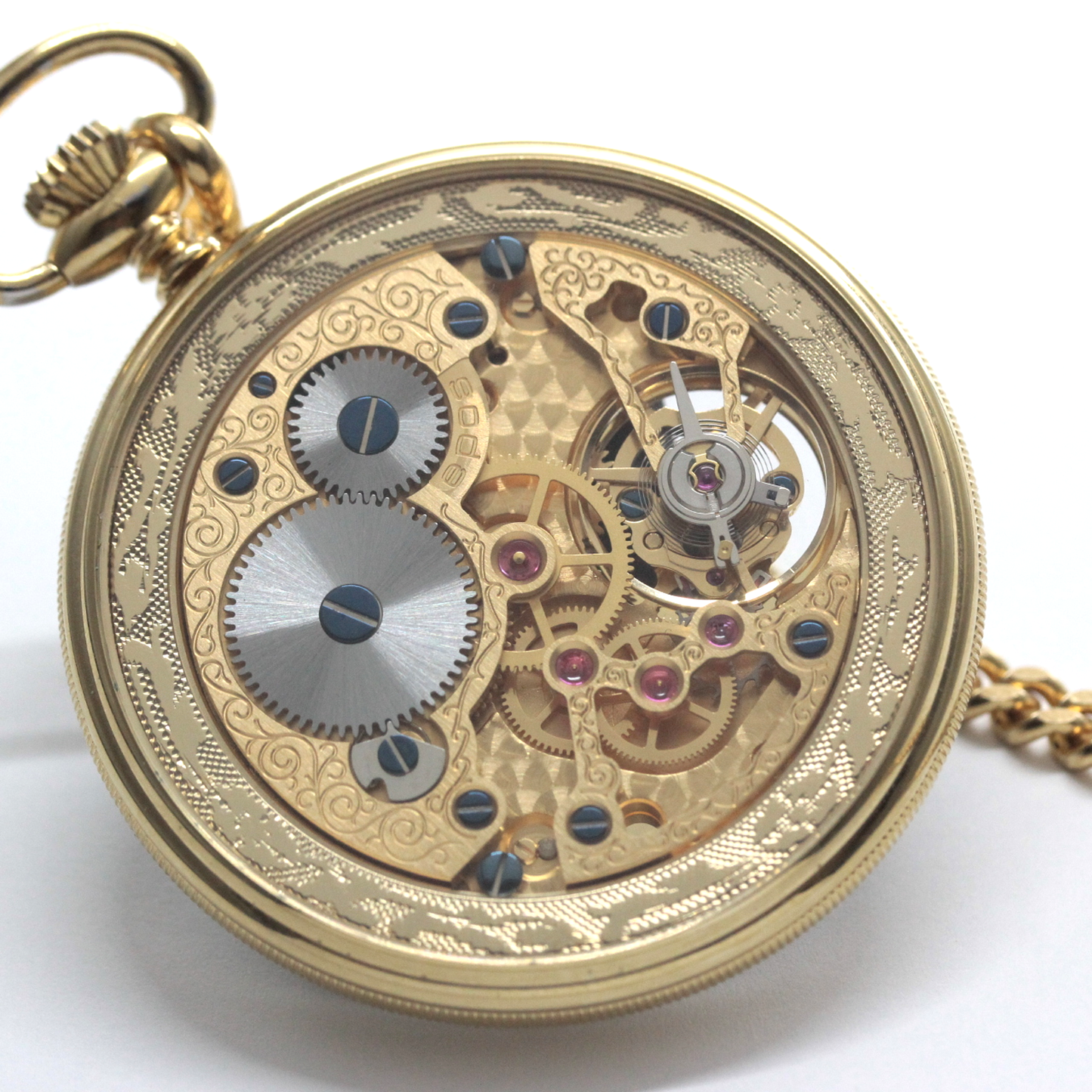 認定中古品のエポス（epos）/スケルトン懐中時計/2090gpbk/黒文字盤/ローマン数字/epos-112