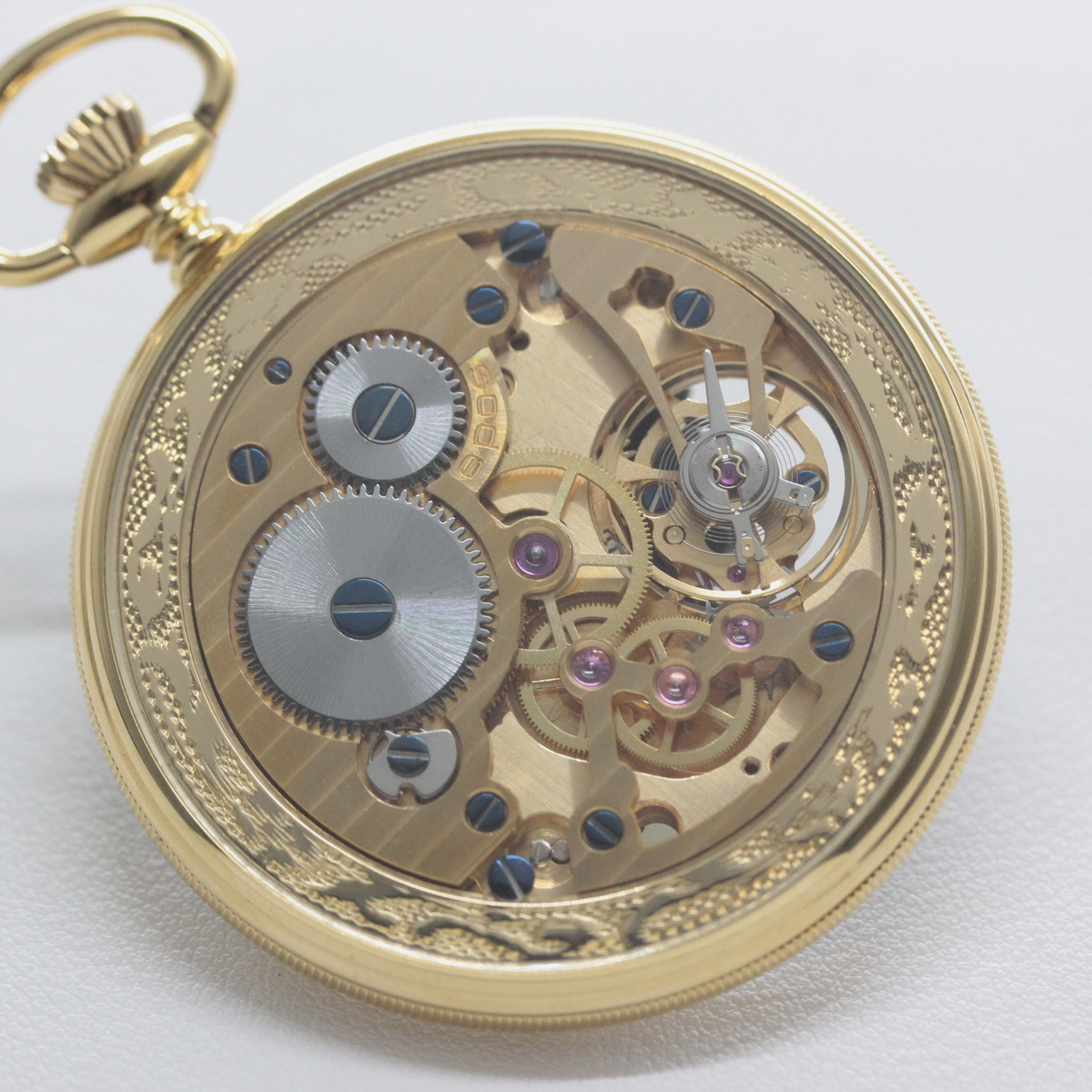 シースルーバック 正美堂時計店撮影 認定中古品のエポス（epos）/ スケルトン懐中時計 / 2090gpbk-nl /epos-114