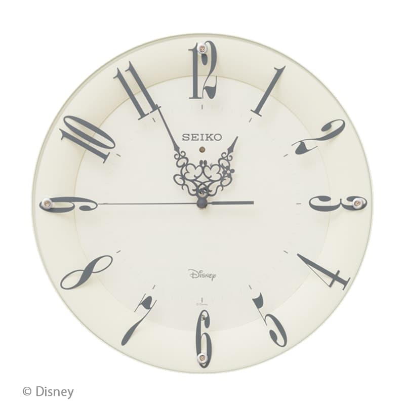 SEIKO セイコー 大人ディズニー 電波掛け時計 kiss ＆ heart　FS506C　白アイボリー