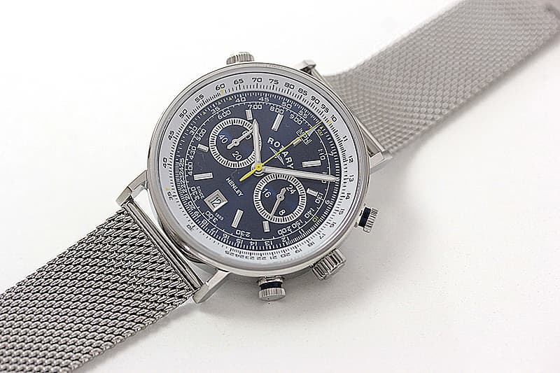 ROTARY(ロータリー) HENLY（ヘンリー） GB05235/05 クロノグラフ SSベルト ブルー 腕時計