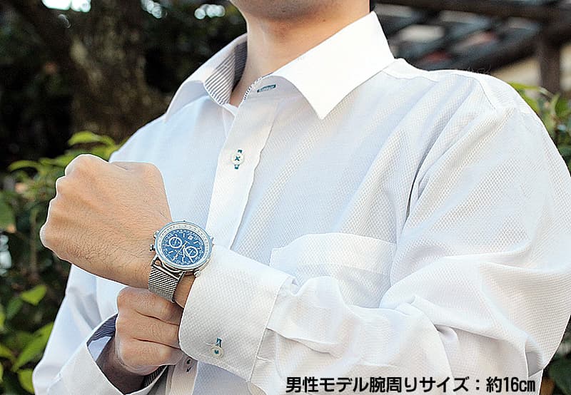 ROTARY(ロータリー) HENLY（ヘンリー） GB05235/05 クロノグラフ SSベルト ブルー 腕時計