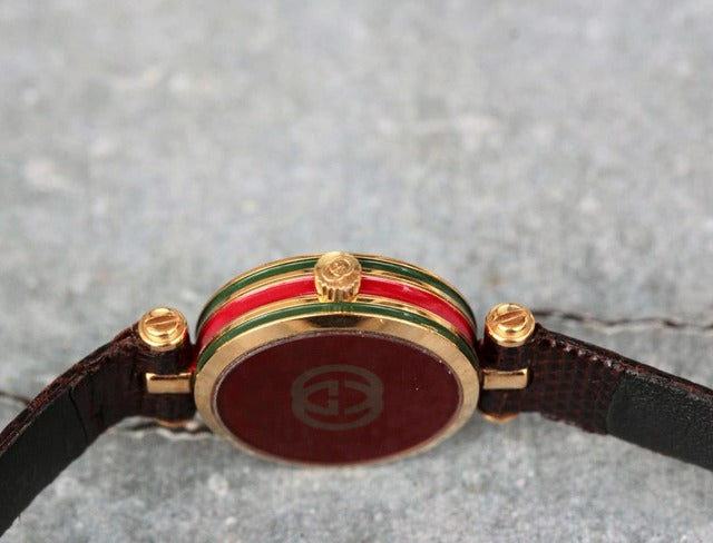 GUCCI オールドグッチ シェリーライン　 クォーツ時計 グリーン/レッド GUCCI オールドグッチ シェリーライン クォーツ時計 グリーン/レッド