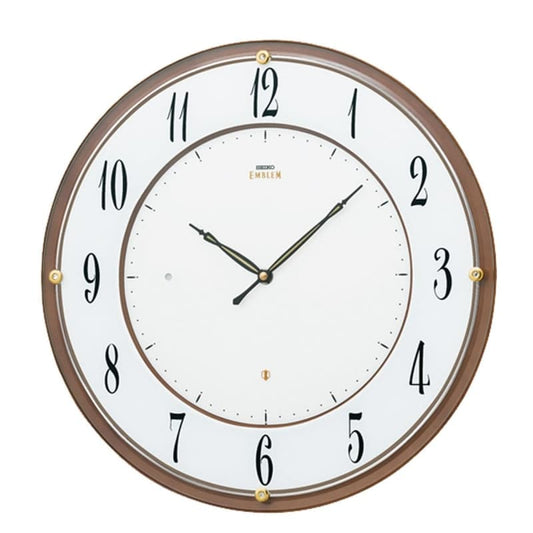 SEIKO EMBLEM（セイコー エムブレム）薄型電波掛け時計　HS548B　茶【グリーン購入法適合商品】　35cm