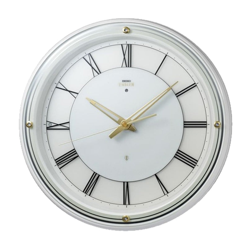 SEIKO EMBLEM セイコーエムブレム 夜光 電波掛け時計 ファインライトNEO　HS550W　白