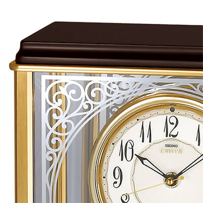 SEIKO EMBLEM セイコーエムブレム　木の風合いが魅力な回転飾り 置き時計[HW201B] 