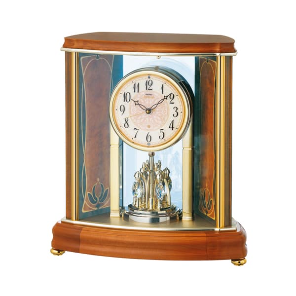 SEIKO EMBLEM セイコーエムブレム　木の風合いが魅力な回転飾り置き時計[HW577B] 