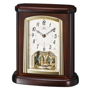 SEIKO EMBLEM セイコーエムブレム　木の風合いが魅力な回転飾り置き時計[HW582B] 