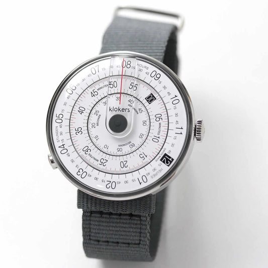 klokers(クロッカーズ） KLOK-01-D2 腕時計とklokers(クロッカーズ）腕時計用ベルト Textile strap KLINK-03 グレー セット