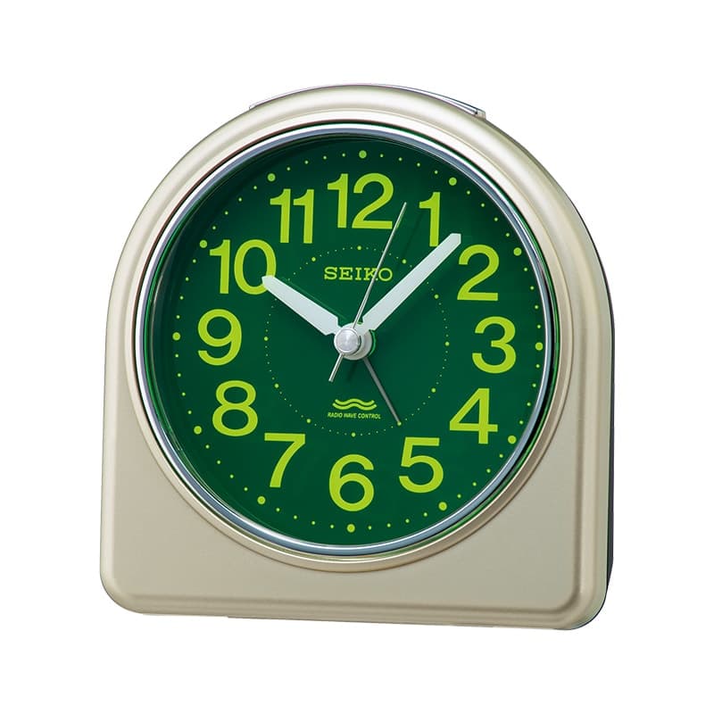 SEIKO セイコー スタンダード 電波目覚まし時計　KR332G　薄金色パール