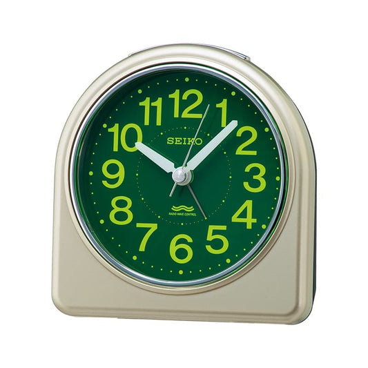 SEIKO セイコー スタンダード 電波目覚まし時計　KR332G　薄金色パール