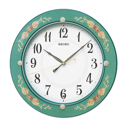 SEIKO（セイコー）スタンダード 木枠 電波掛け時計　KX220M　緑