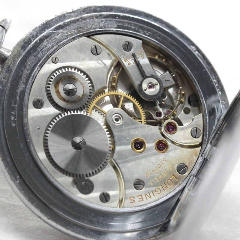 絶版モデルのロンジン　オープンフェイス懐中時計/ブルースチール針/longines-150