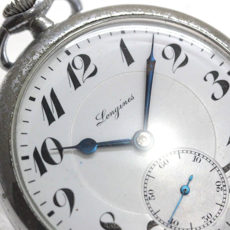絶版モデルのロンジン　オープンフェイス懐中時計/ブルースチール針/longines-150