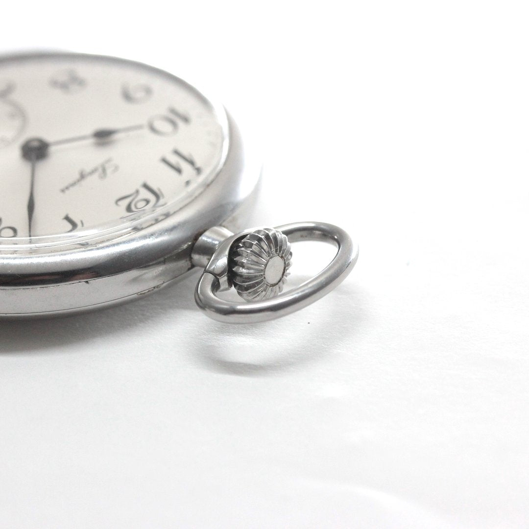 ロンジン / Longines / 懐中時計/蓋なし　サンレイ文字盤　アラビア /シルバーカラー / ヴィンテージ / longines-156