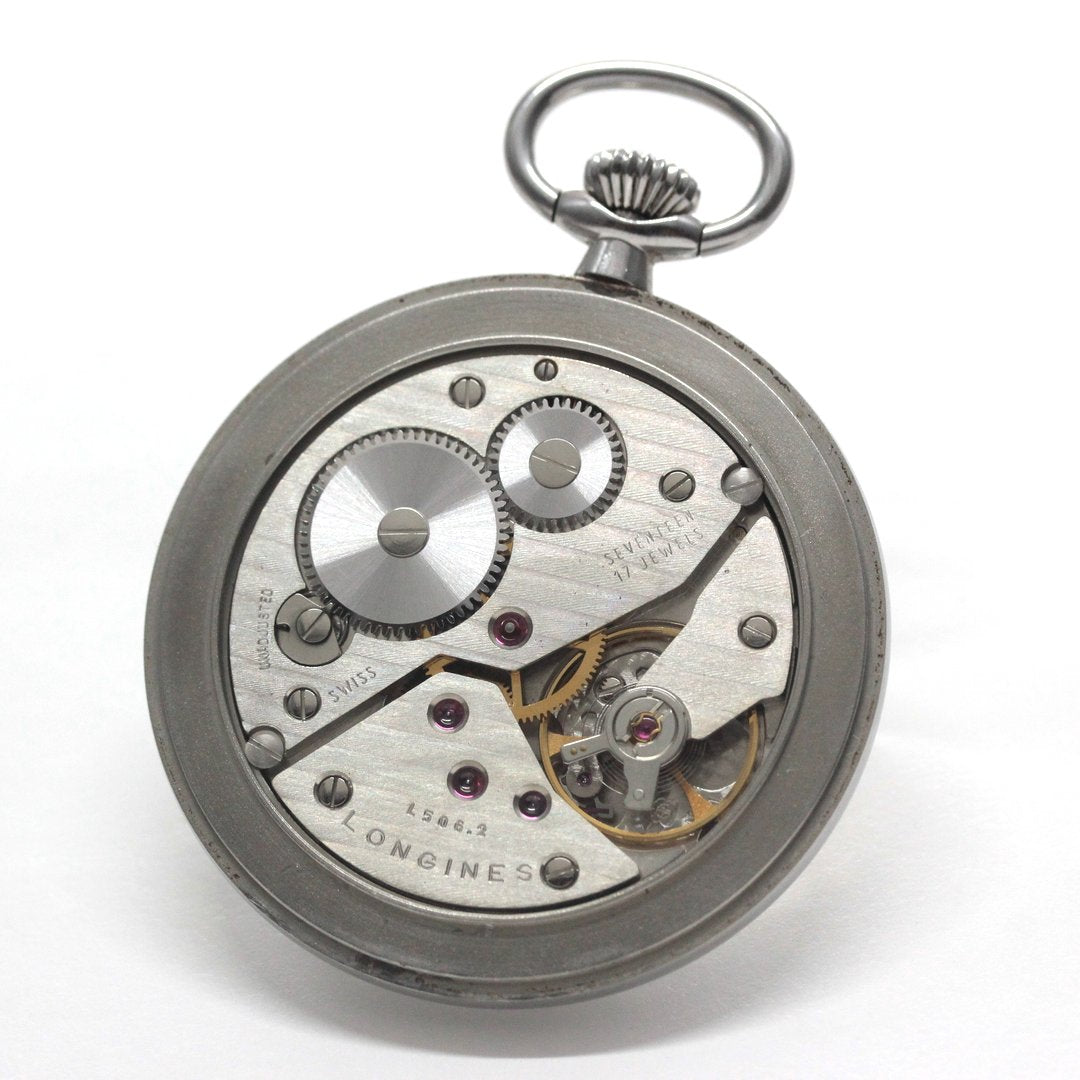 ロンジン / Longines / 懐中時計/蓋なし　サンレイ文字盤　アラビア /シルバーカラー / ヴィンテージ / longines-156