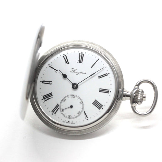 ロンジン / Longines / ヴィンテージ / 懐中時計/シルバーカラー / ハンターケース　ローマン数字/longines-158