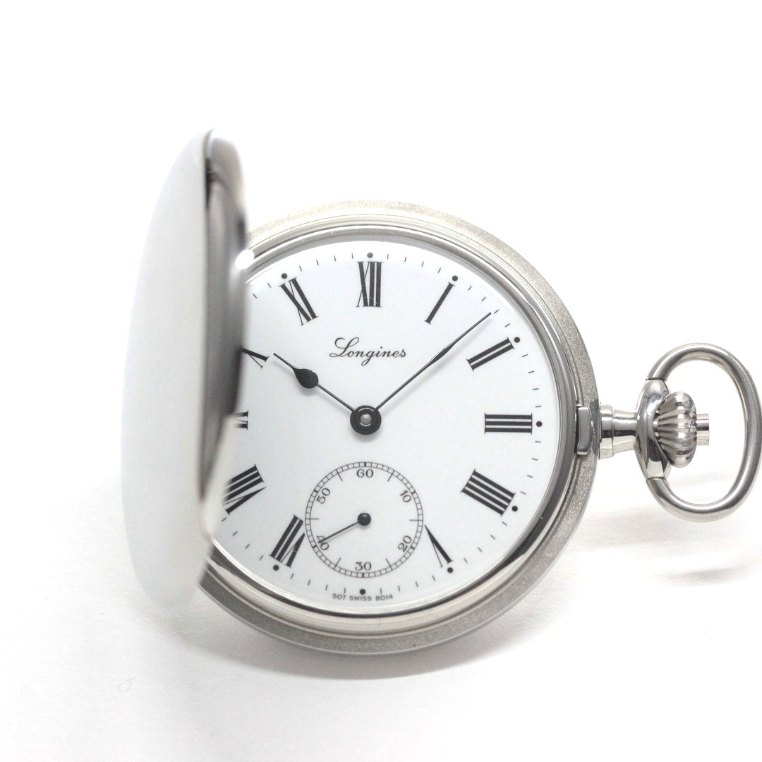 ロンジン / Longines / ヴィンテージ / 懐中時計/シルバーカラー / ハンターケース　ローマン数字/longines-158