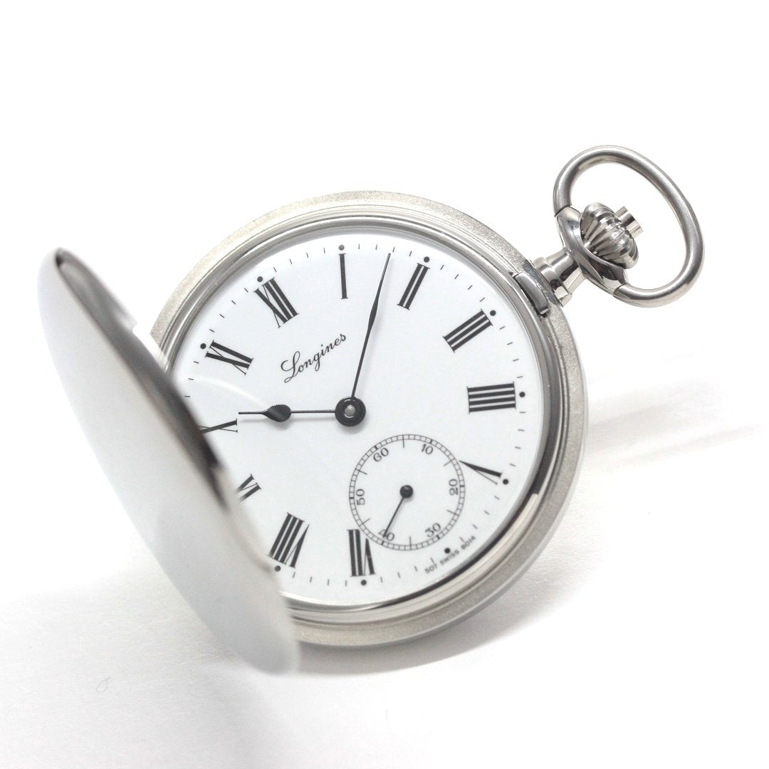 ロンジン / Longines / ヴィンテージ / 懐中時計/シルバーカラー / ハンターケース　ローマン数字/longines-158
