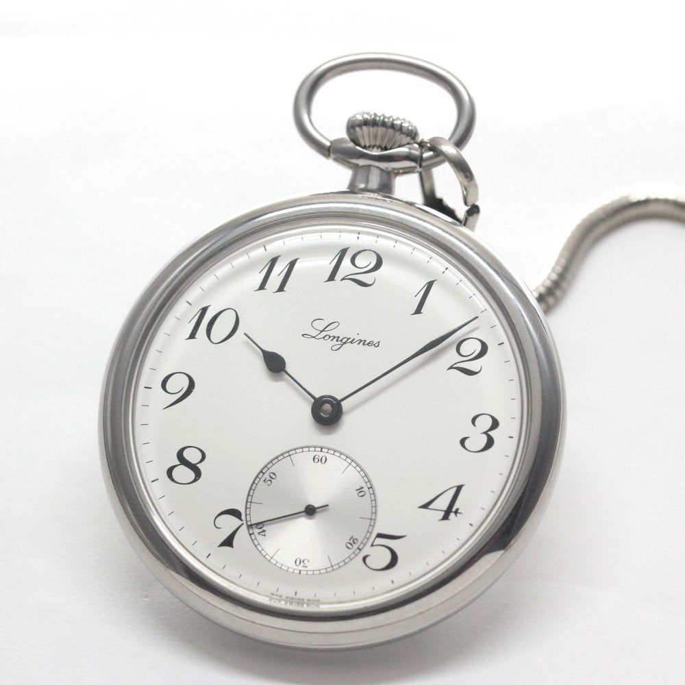 Longines Open-Face Pocket Watch, L7.014.4.73.1, Silver, Longines-152