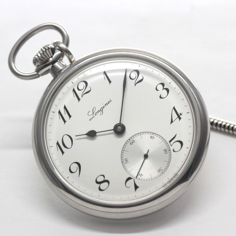Longines Open-Face Pocket Watch, L7.014.4.73.1, Silver, Longines-152