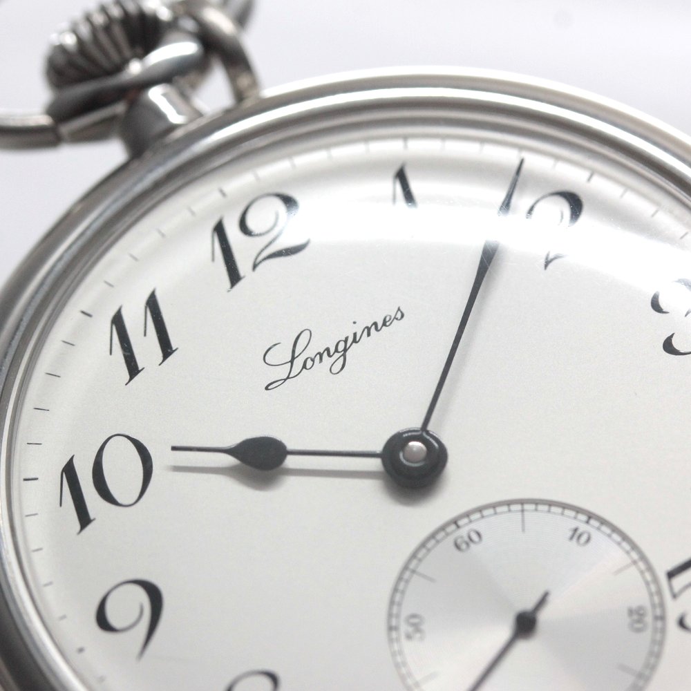 Longines Open-Face Pocket Watch, L7.014.4.73.1, Silver, Longines-152