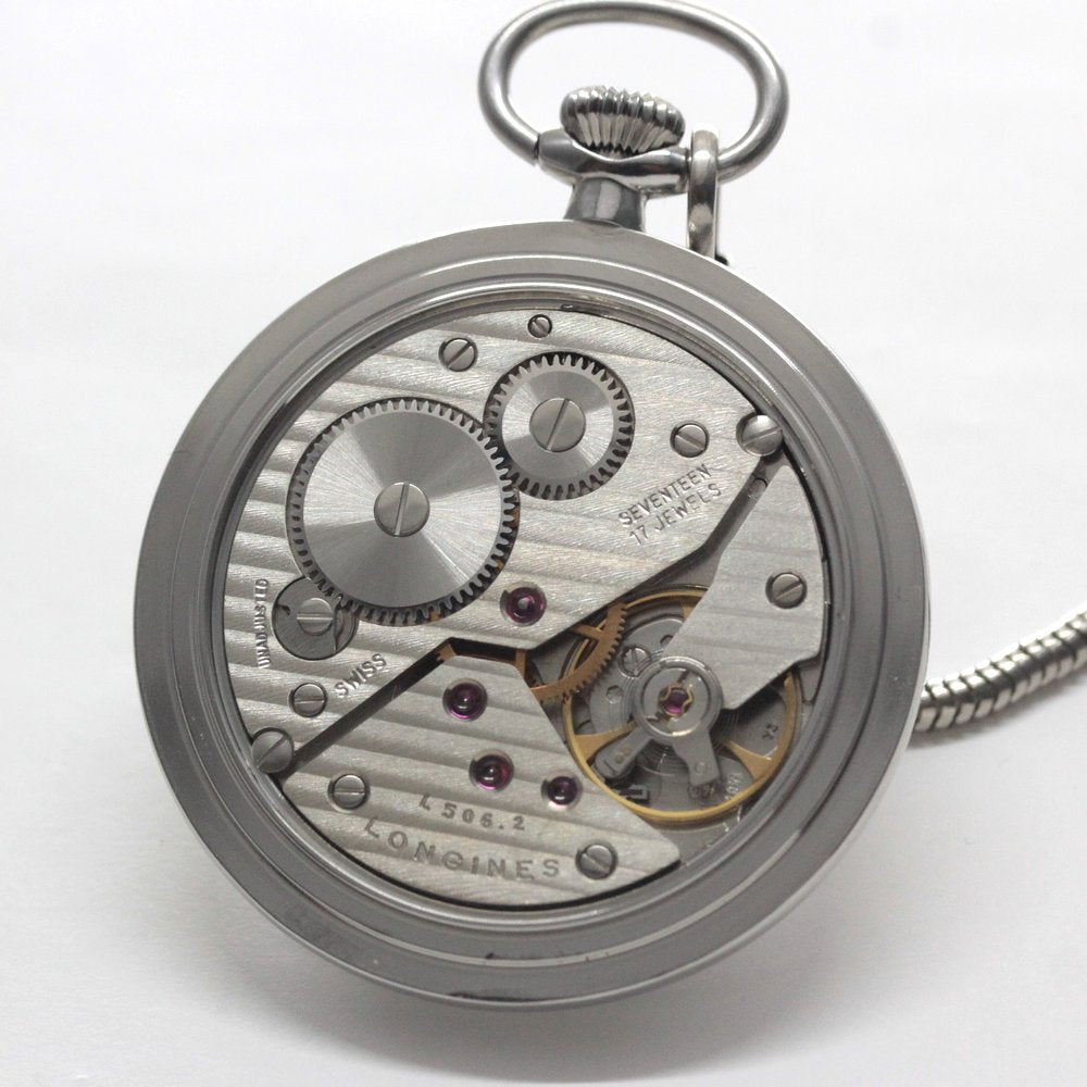 Longines Open-Face Pocket Watch, L7.014.4.73.1, Silver, Longines-152