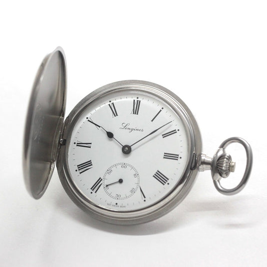 ロンジン / Longines / ヴィンテージ / 懐中時計/シルバーカラー /ハンターケース/ローマン数字/longines-160