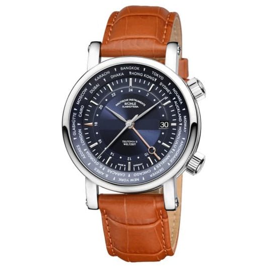 Muhle Glashutte(ミューレ・グラスヒュッテ) Teutonia II Weltzeit 自動巻き ワールドタイム 41mm 腕時計 M1-33-82-LB