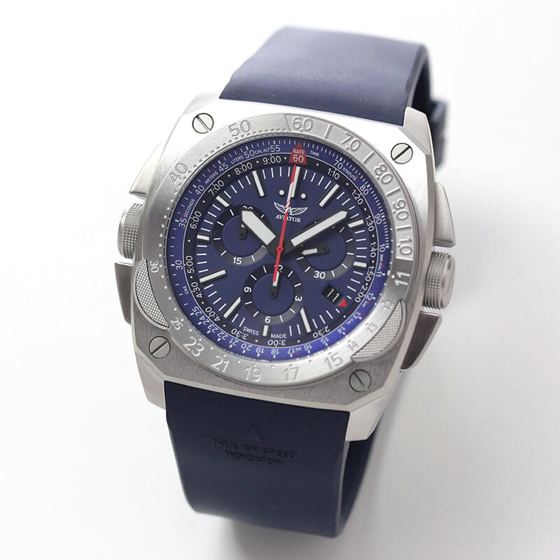 AVIATOR(アビエイター) MIG-29 SMT CHRONO(ミグ29 SMTクロノ)  クォーツ パイロットウォッチ M.2.30.0.220.6 ブルー　腕時計