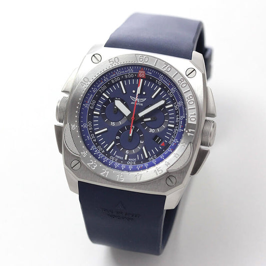 AVIATOR(アビエイター) MIG-29 SMT CHRONO(ミグ29 SMTクロノ)  クォーツ パイロットウォッチ M.2.30.0.220.6 ブルー　腕時計