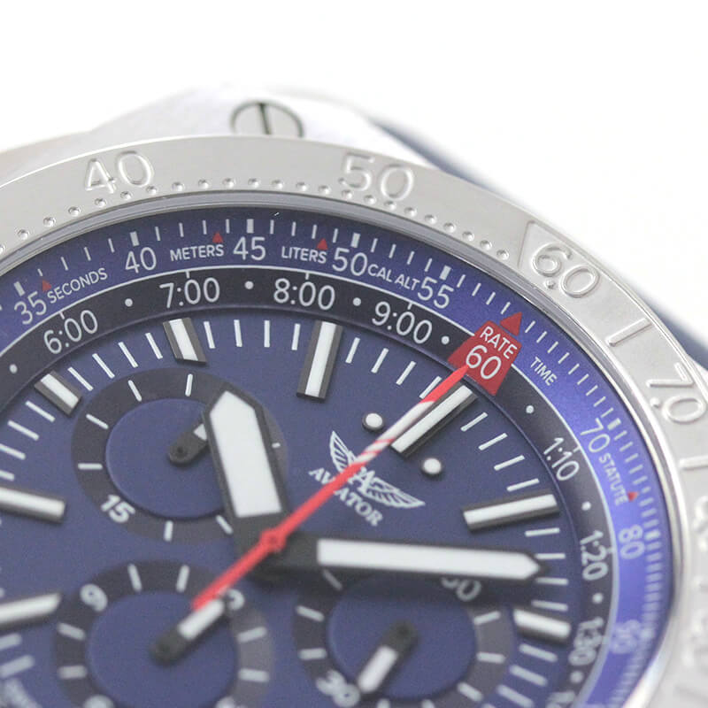 AVIATOR(アビエイター) MIG-29 SMT CHRONO(ミグ29 SMTクロノ)  クォーツ パイロットウォッチ M.2.30.0.220.6 ブルー　腕時計