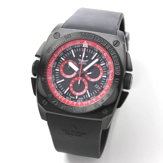AVIATOR(アビエイター) MIG-29 SMT CHRONO(ミグ29 SMTクロノ)  クォーツ パイロットウォッチ M.2.30.5.215.6 ブラック　腕時計
