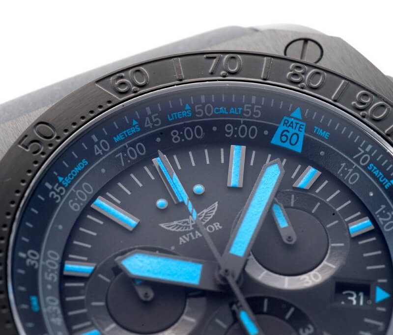 AVIATOR(アビエイター) MIG-29 SMT CHRONO(ミグ29 SMTクロノ)  クォーツ パイロットウォッチ M.2.30.5.217.6 ブラック　腕時計