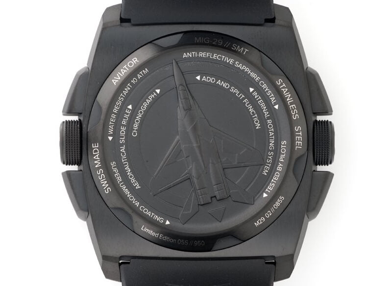 AVIATOR(アビエイター) MIG-29 SMT CHRONO(ミグ29 SMTクロノ)  クォーツ パイロットウォッチ M.2.30.5.217.6 ブラック　腕時計