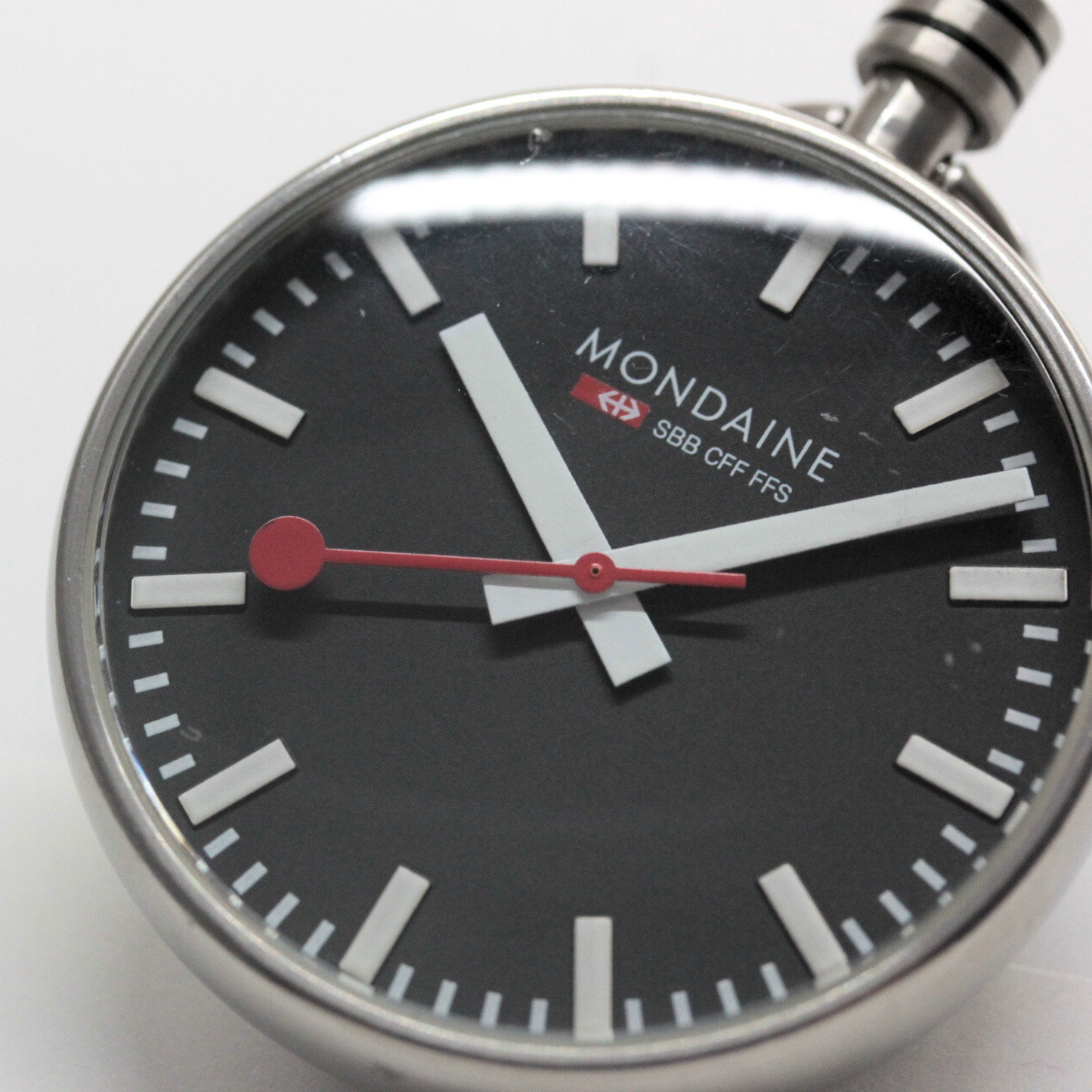 モンディーン / MONDAINE / ヴィンテージウォッチ / 鉄道時計 / 懐中時計 ブラック文字盤 / チェーン付 / mondaine-101