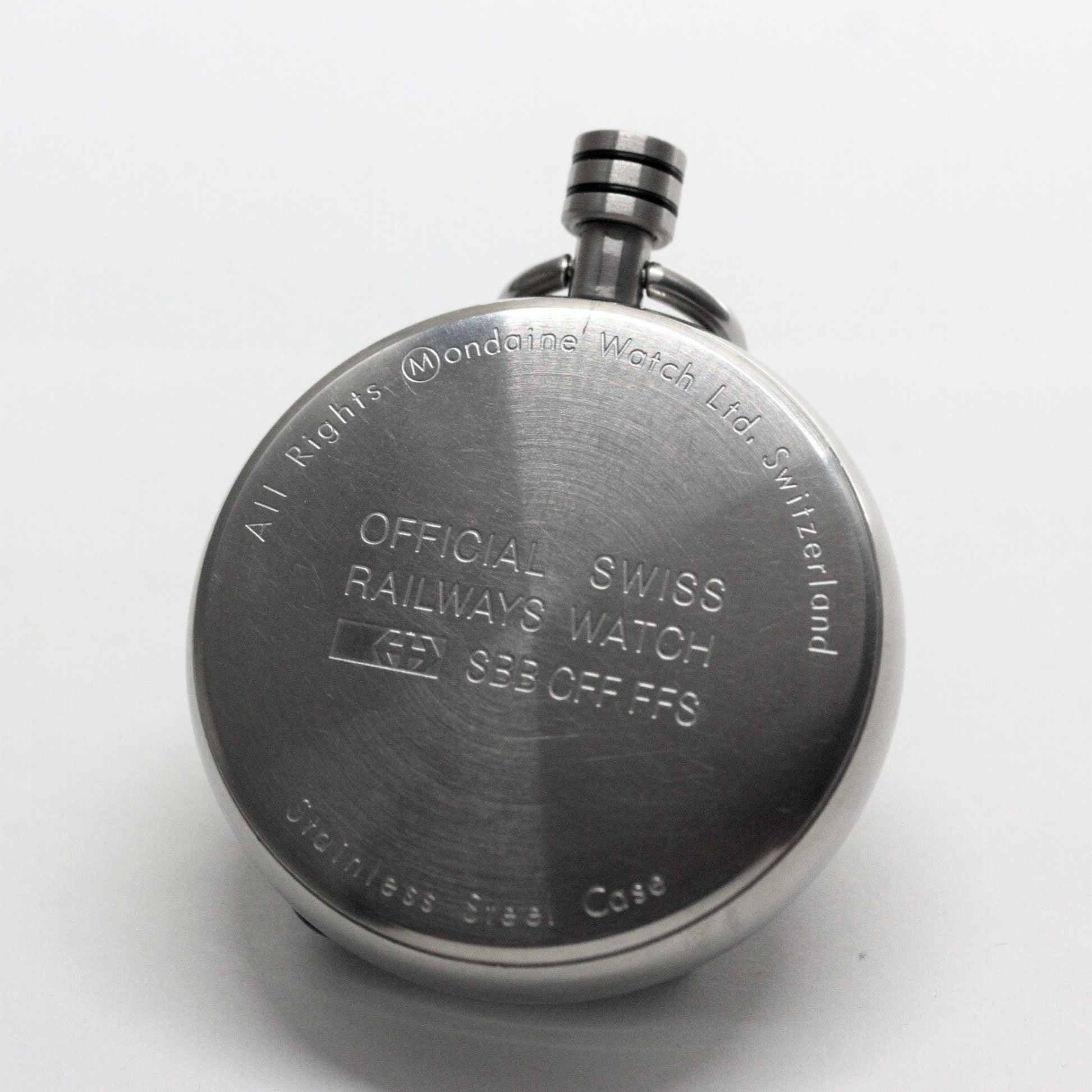モンディーン / MONDAINE / ヴィンテージウォッチ / 鉄道時計 / 懐中時計 ブラック文字盤 / チェーン付 / mondaine-101