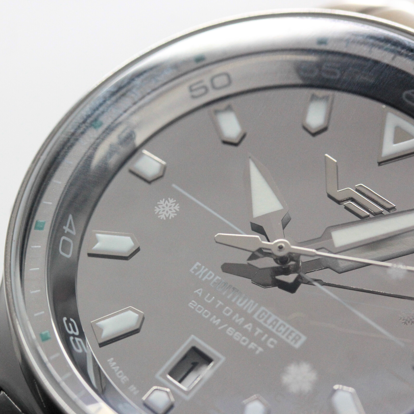 nh35-592a784 雪の結晶が描かれたガラス、文字盤